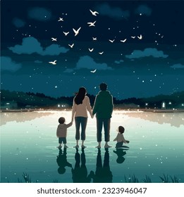 family cartoon vector illustration eps.10