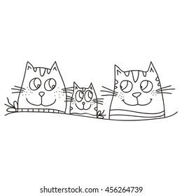Family of cast. Vector illustration.