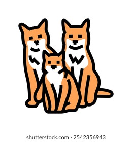 Vector de icono de color de cría de gato familiar. signo de cría de gato familiar. ilustración de símbolo aislado