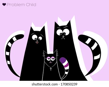 family cats. Goth daughter