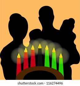 Family celebrating kwanzaa