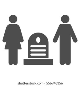 Family Cemetery vector icon. Flat gray symbol. Pictogram is isolated on a white background. Designed for web and software interfaces.