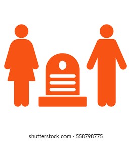 Family Cemetery vector icon. Flat orange symbol. Pictogram is isolated on a white background. Designed for web and software interfaces.