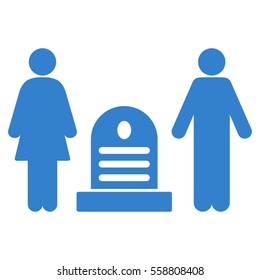 Family Cemetery vector icon. Flat cobalt symbol. Pictogram is isolated on a white background. Designed for web and software interfaces.