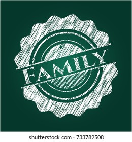 Family chalk emblem written on a blackboard