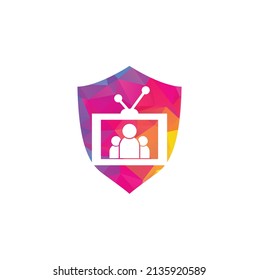 Family Channel Logo Design Vector Template. People tv logo design icon.