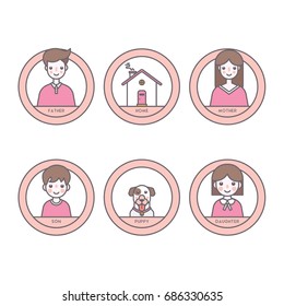 Family Character Set Vector Illustration
