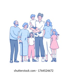 Family character vector design . Cartoon illustration.