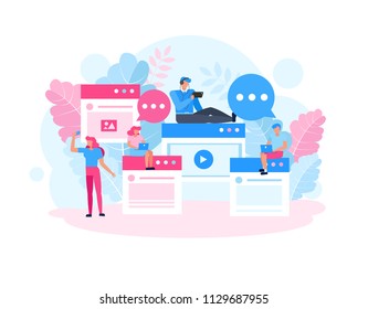 Family character vector design. Concept social media time. no2