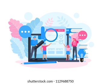 Family character vector design. Concept learning online.