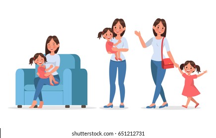 family character vector design set