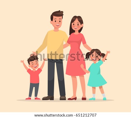 family character vector design set