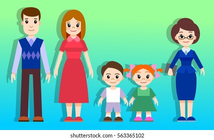 Family Characters Animation Stock Vector (Royalty Free) 563365102 ...