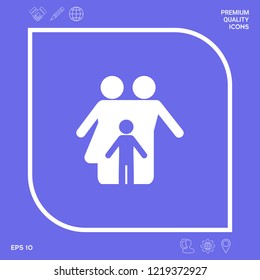 Family with child - icon. Graphic elements for your design