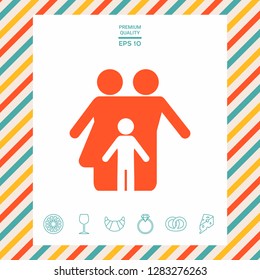 Family with child - icon. Graphic elements for your design