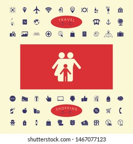 Family with child - icon. Graphic elements for your design