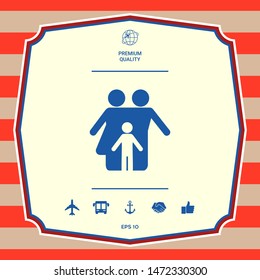 Family with child - icon. Graphic elements for your design