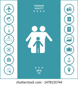 Family with child - icon. Graphic elements for your design