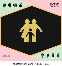 Family with child - icon. Graphic elements for your design