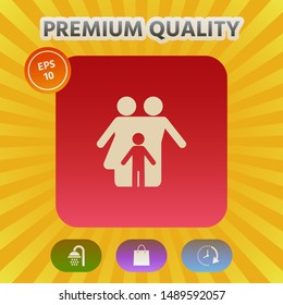 Family with child - icon. Graphic elements for your design