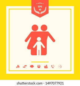 Family with child - icon. Graphic elements for your design