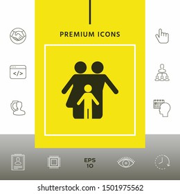 Family with child - icon. Graphic elements for your design