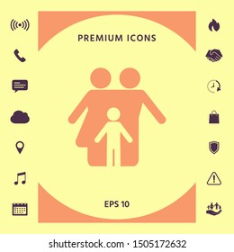 Family with child - icon. Graphic elements for your design