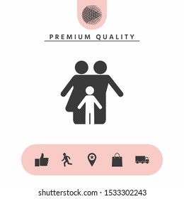 Family with child - icon. Graphic elements for your design