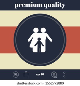 Family with child - icon. Graphic elements for your design