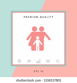 Family with child - icon. Graphic elements for your design
