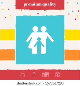 Family with child - icon. Graphic elements for your design