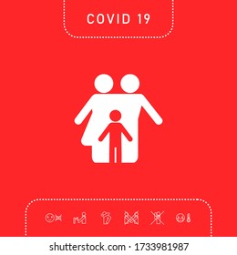 Family with child - icon. Graphic elements for your design