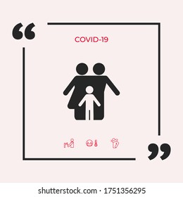Family with child - icon. Graphic elements for your design