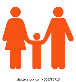 Family Child vector icon. Flat orange symbol. Pictogram is isolated on a white background. Designed for web and software interfaces.
