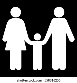 Family Child vector icon. Flat white symbol. Pictogram is isolated on a black background. Designed for web and software interfaces.