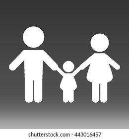 Family With Child Vector Icon Illustration
