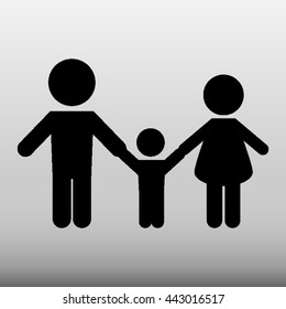 Family With Child Vector Icon Illustration