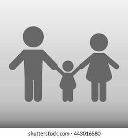 Family With Child Vector Icon Illustration