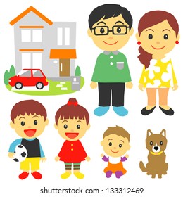 Family, Children, House, Car