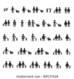 Family children Icon Set