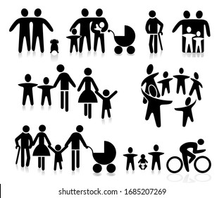 Family with children, parents and grandparents