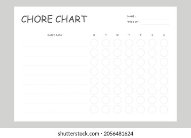 Family Chore Chart, Simple schedule for kids