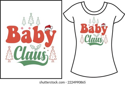 Family Christmas 2022. Mama Claus and hot cocoa. Holly jolly babe gift t-shirt for the family.