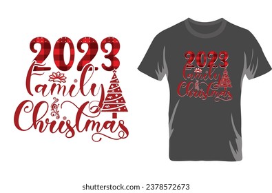 Family Christmas 2023, Christmas T-shirt Design, Holidays shirt Art.