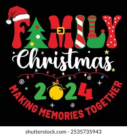 family christmas 2024 tshirt . Christmas design