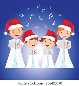 Family Christmas Carols Family Choir Stock Vector (Royalty Free ...