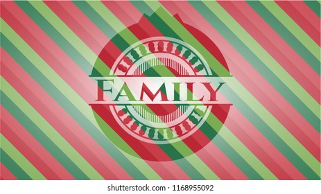 Family christmas colors emblem.