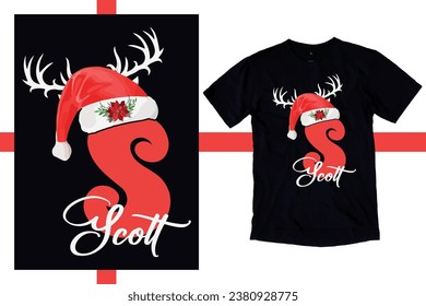 Family Christmas Name Shirt, Monogrammed Family Christmas Shirt, Personalized Matching Christmas Family T-Shirt Design, Custom Christmas Shirt With Name