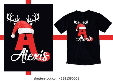 Family Christmas Name Shirt, Monogrammed Family Christmas Shirt, Personalized Matching Christmas Family T-Shirt Design, Custom Christmas Shirt With Name