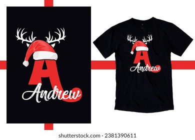 Family Christmas Name Shirt, Monogrammed Family Christmas Shirt, Personalized Matching Christmas Family T-Shirt Design, Custom Christmas Shirt With Name